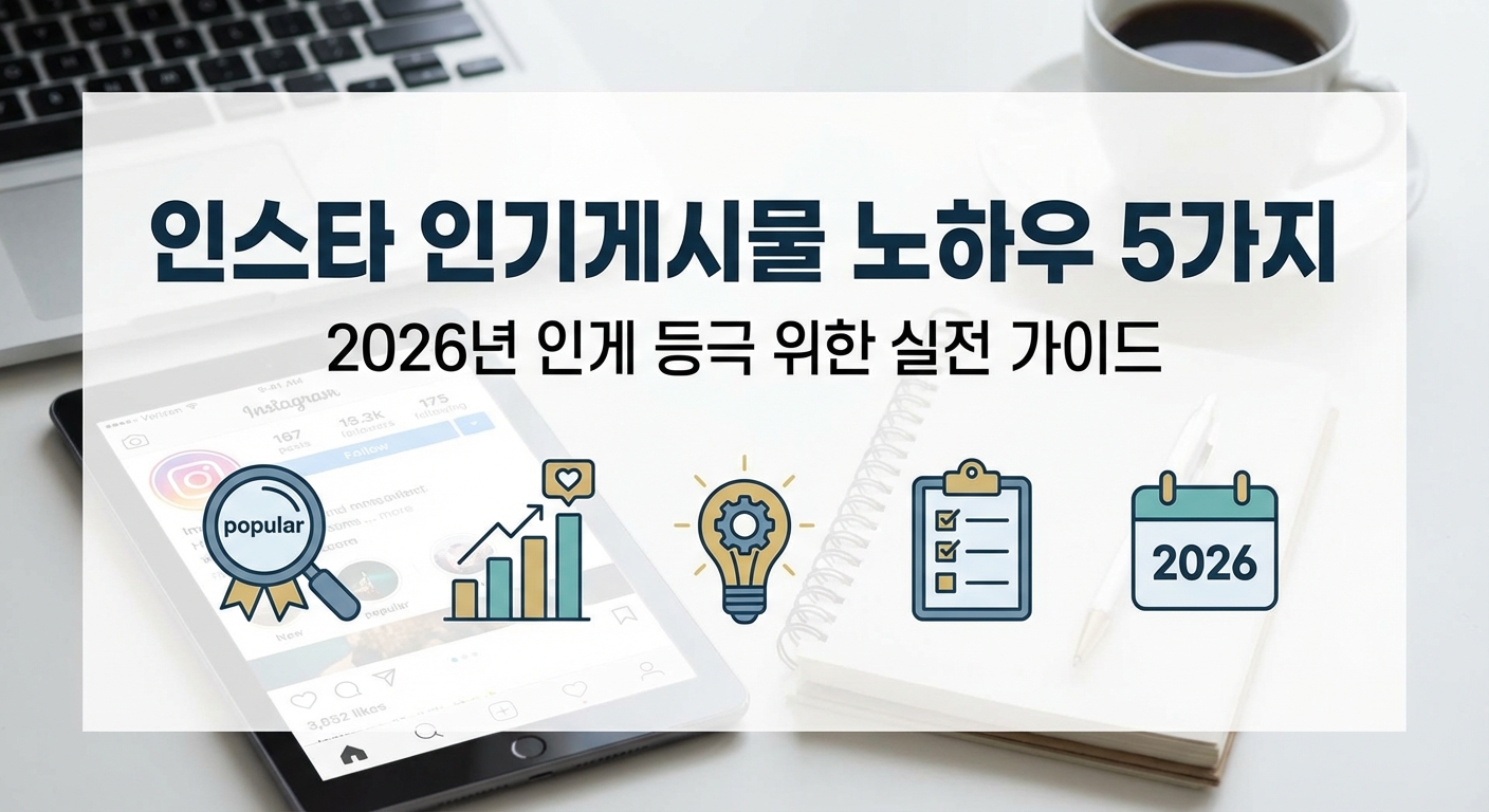 인스타 인기게시물 노하우 5가지, 2026년 인게 등극 위한 실전 가이드