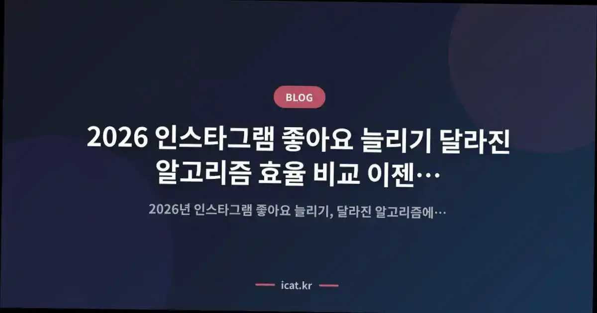 2026 인스타그램 좋아요 늘리기 달라진 알고리즘 효율 비교 이젠 헤매지 마세요