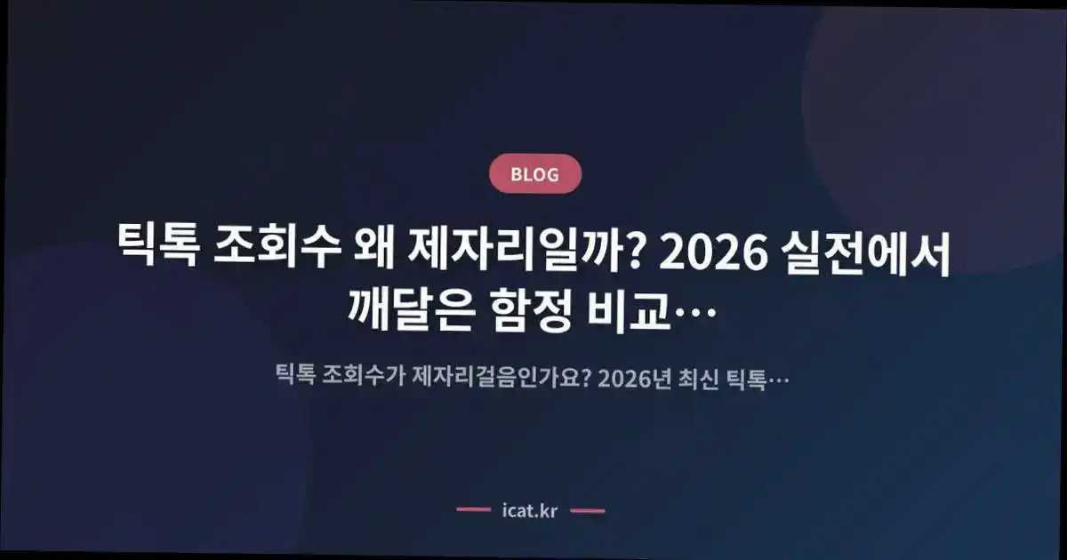 틱톡 조회수 왜 제자리일까? 2026 실전에서 깨달은 함정 비교 해법