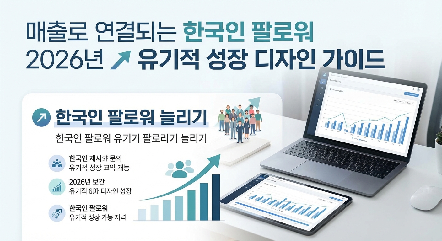매출로 연결되는 한국인 팔로워 2026년 유기적 성장 디자인 가이드