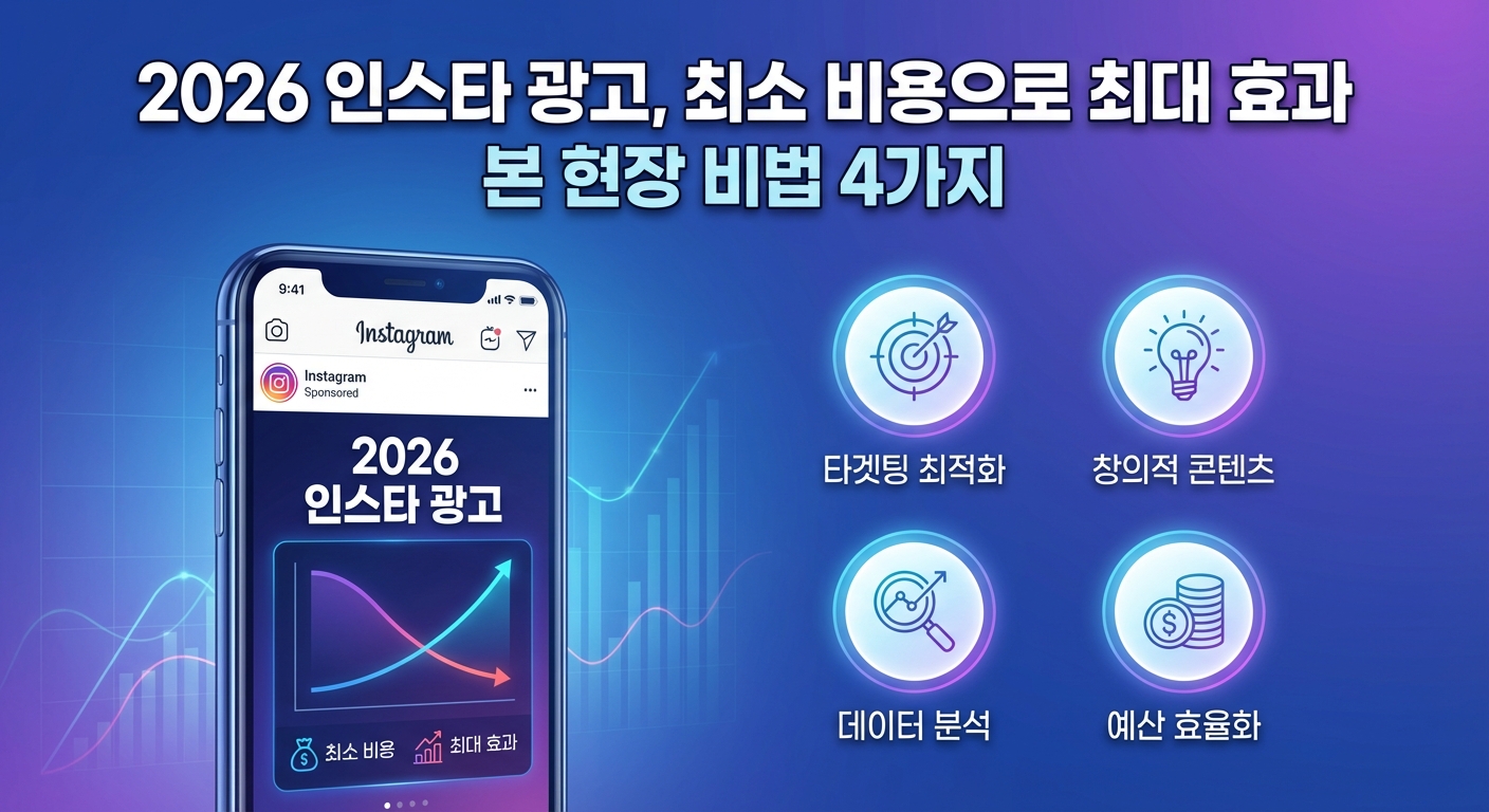 2026 인스타 광고, 최소 비용으로 최대 효과 본 현장 비법 4가지