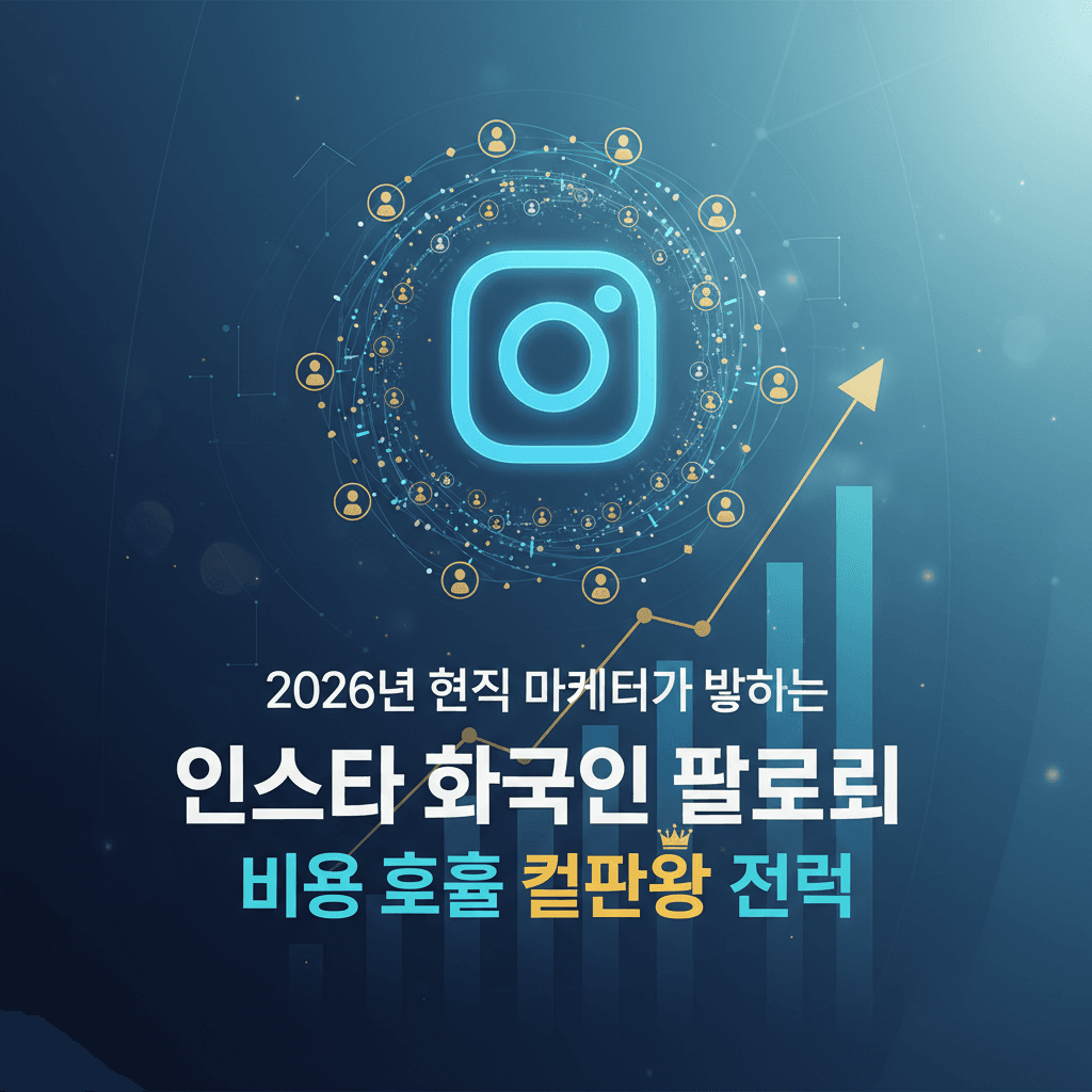 2026년 현직 마케터가 밝히는 인스타 한국인 팔로워 비용 효율 끝판왕 전략