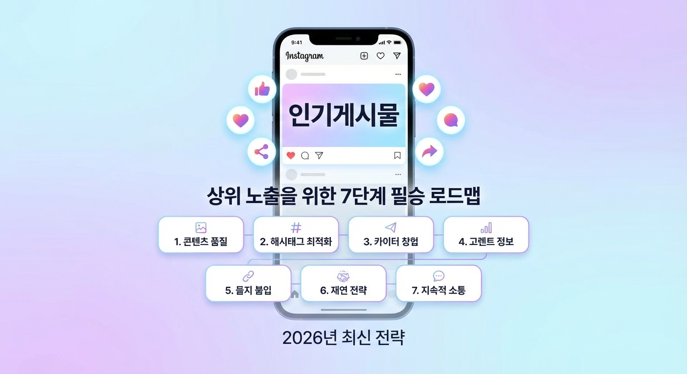 인스타그램 인기게시물 2026년 최신! 상위 노출 보장하는 7단계 필승 전략 관련 이미지 3