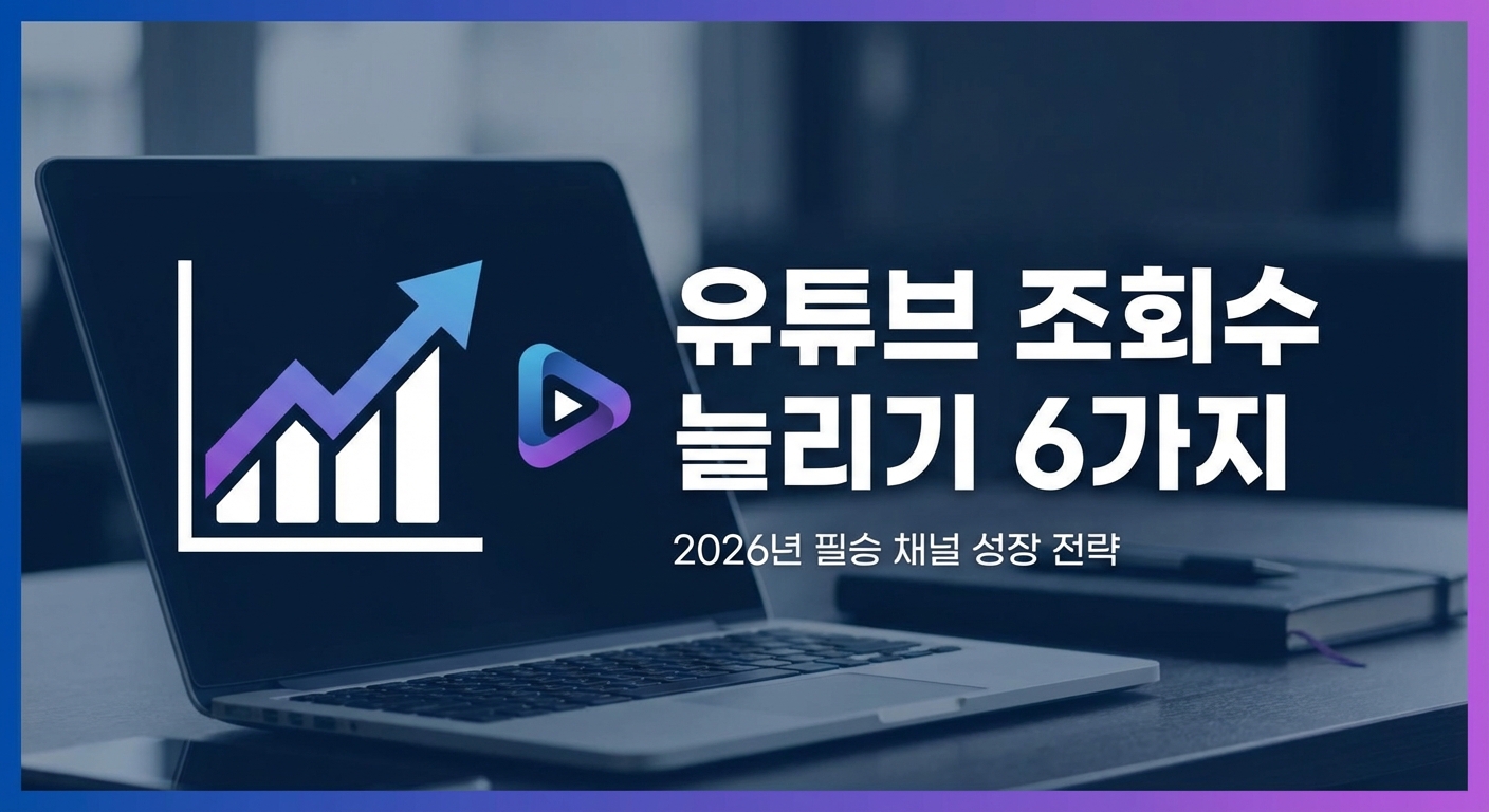 유튜브 조회수 늘리기 6가지, 2026년 필승 채널 성장 전략 관련 이미지 1