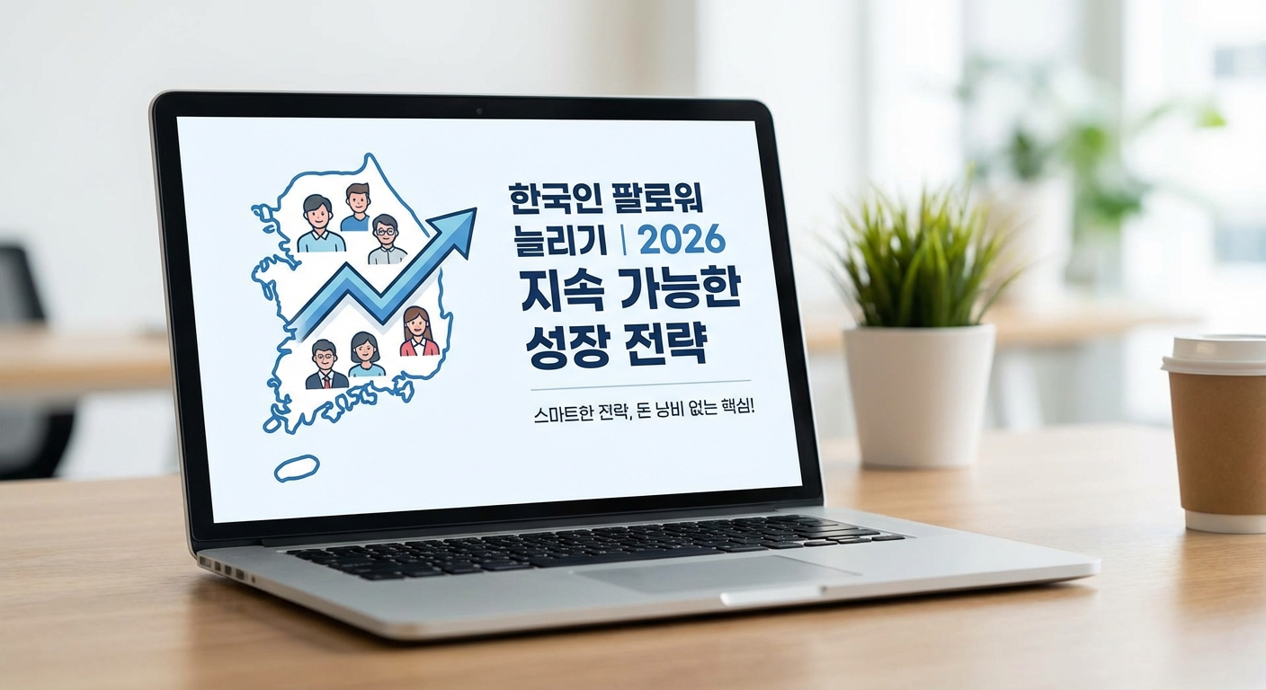 한국인 팔로워, 돈 낭비 없이 핵심만! 2026년 지속 가능한 성장 전략 관련 이미지 1