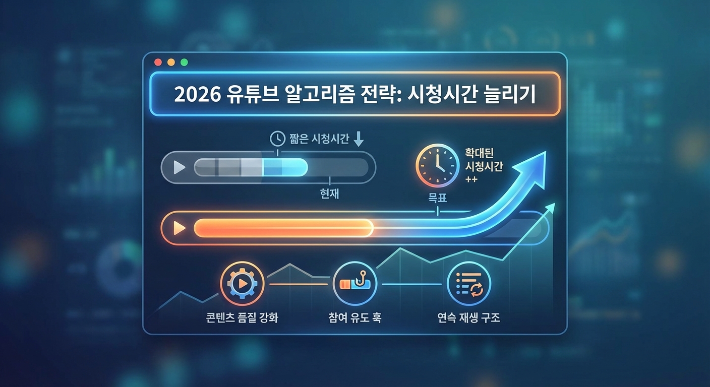 2026 유튜브 알고리즘, 시청시간 늘리기 재편 전략과 실전 해법 관련 이미지 2