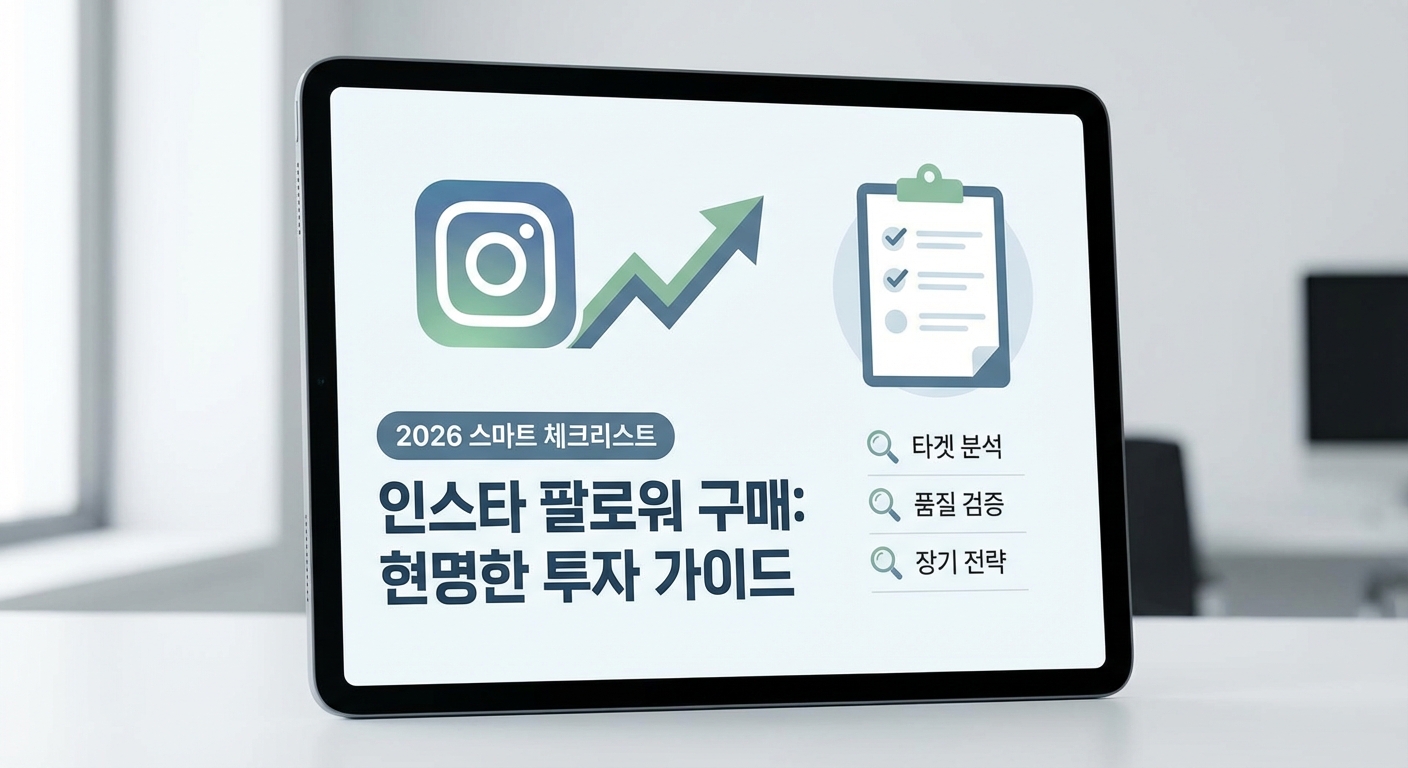 왜 내 계정만 망가질까? 2026년 인스타 팔로워 구매, 현명한 투자 체크리스트 관련 이미지 2