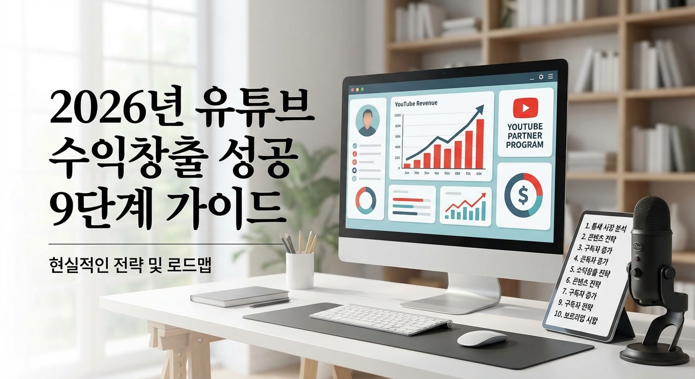2026년 유튜브 수익창출 현실 가이드 성공 9단계 관련 이미지 1
