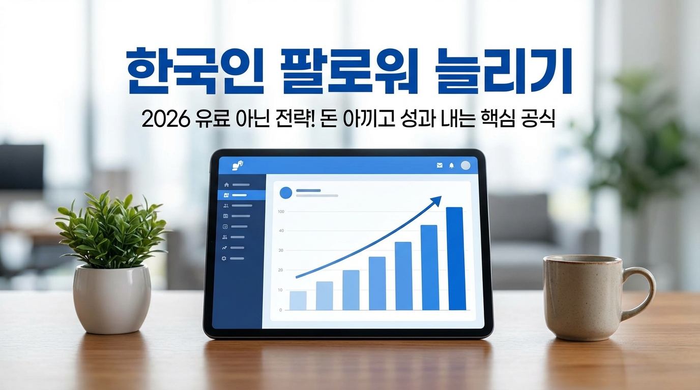 한국인 팔로워 늘리기 2026 유료 아닌 전략! 돈 아끼고 성과 내는 핵심 공식 관련 이미지 1