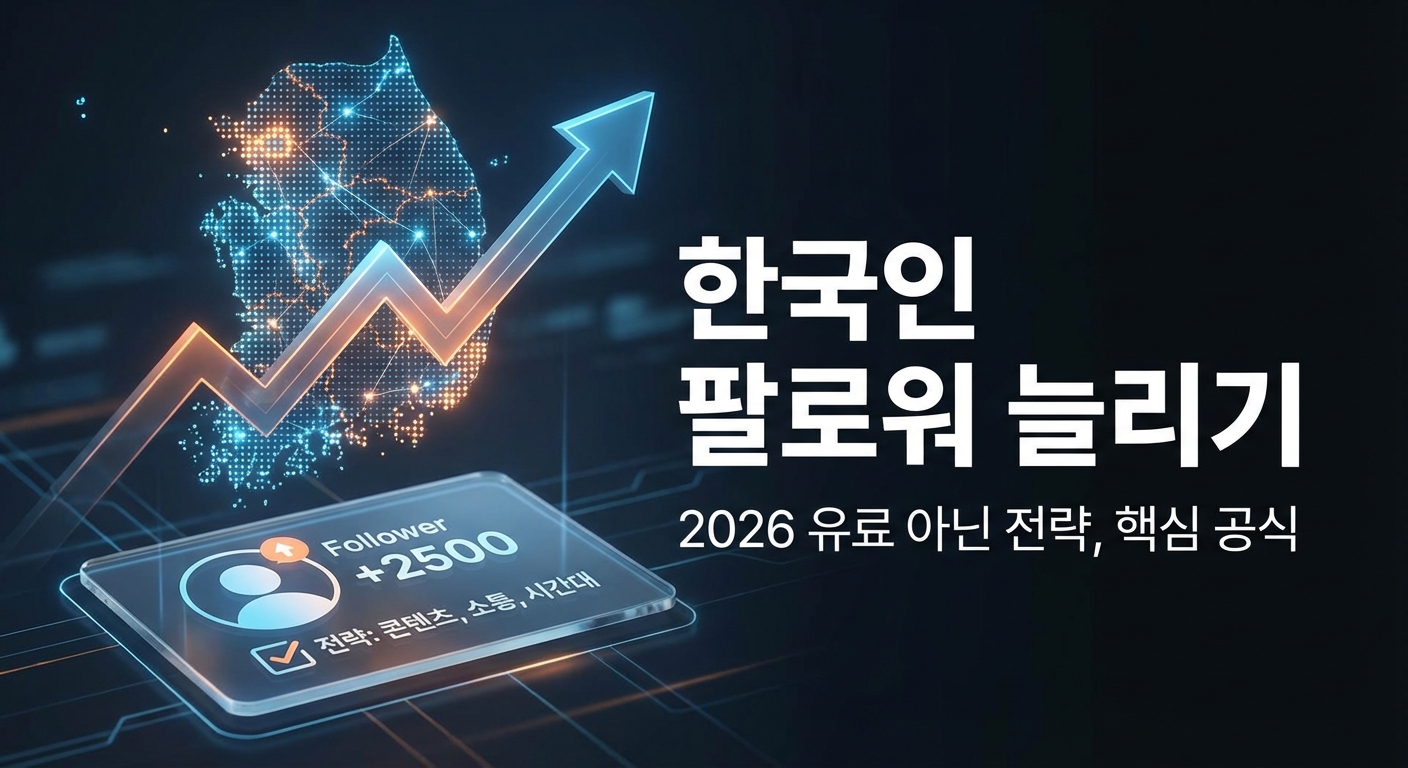 한국인 팔로워 늘리기 2026 유료 아닌 전략! 돈 아끼고 성과 내는 핵심 공식 관련 이미지 2