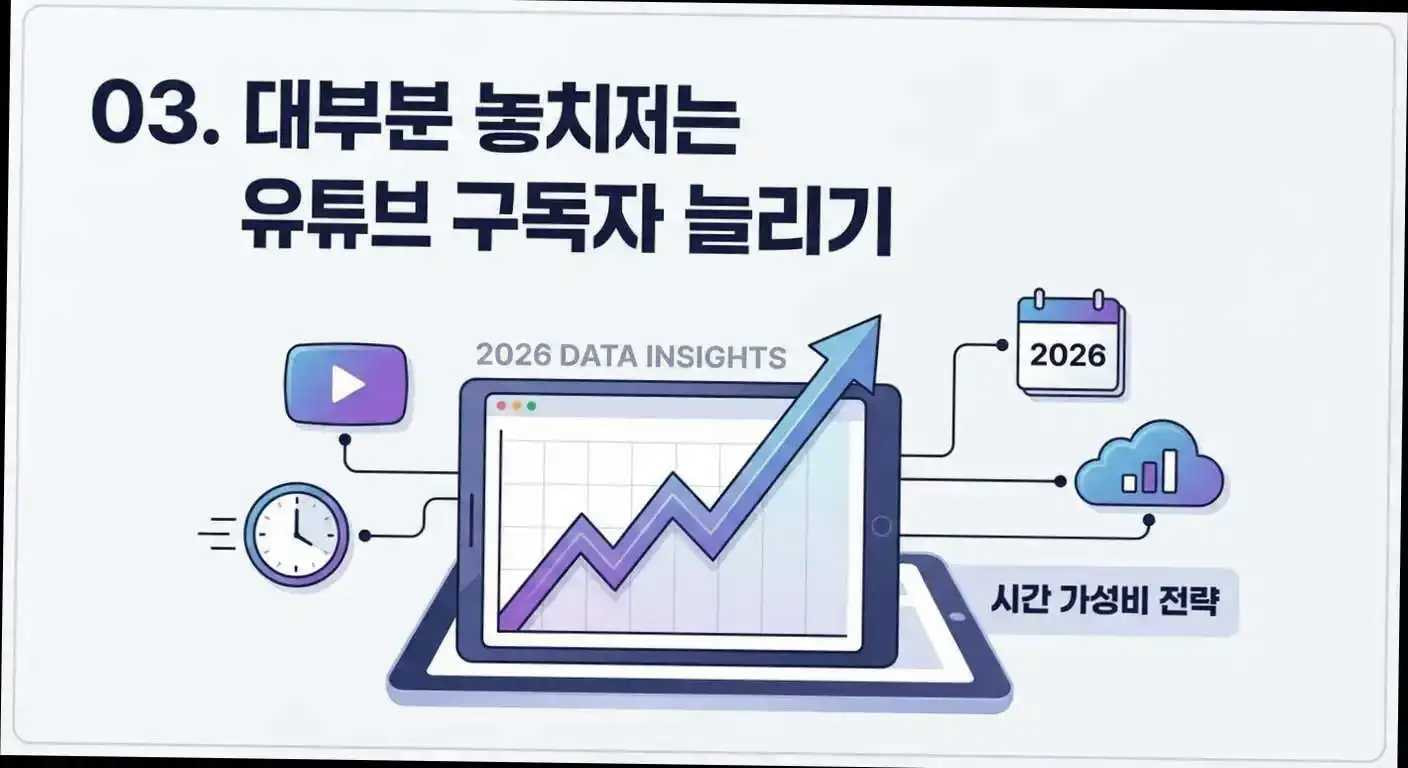 대부분 놓치는 유튜브 구독자 늘리기, 2026년 데이터로 압축한 시간 가성비 전략 관련 이미지 3